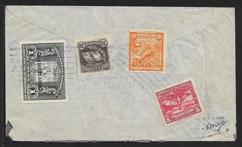 EL SALVADOR HINDENBURG ZEPPELIN TO GERMANY VIA NEW YORK COVER 1936 RARE