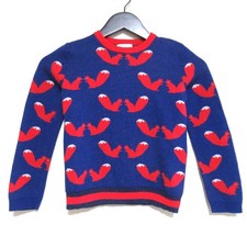 GUCCI Squirrel Pattern Long Sleeve Knit Sweater Kids 6 Sizes Blue Red Kids USED
