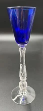 VINTAGE HEISEY 3416 BARBARA FRITCHIE I OZ COBALT BLUE CORDIAL - 685D