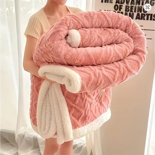 1pc Jacquard Sherpa Weighted Blanket 10lbs Adults Soft Warm Thick Calm Blanket 1 - Picture 10 of 15