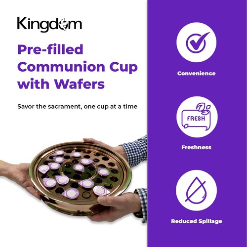 Kingdom Prefilled Communion Cups with Wafers - 30 Count 30 (Pack of 1) - Picture 5 of 8