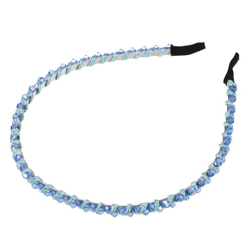 1 Stück Strass Haarreif Stirnband dünnes Haarband für Frauen blau 0,24 Zoll breit - Bild 5 von 7