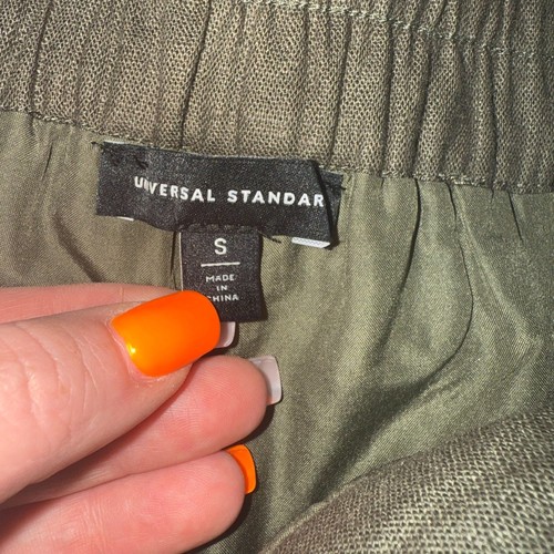 Pantalón Universal Standard Coastal Lino Pierna Ancha - Oliva S 14/16 - Imagen 8 de 10