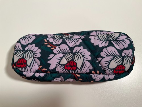 Vera Bradley Purple Green Zippered Quilted Cloth Eyeglass Case Approx 4 x 8" - Picture 3 of 10