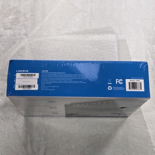 Belkin Linksys LGS108 8-Port Desktop Blue Business Gigabit Unmanaged Switch NIB - Afbeelding 4 van 4