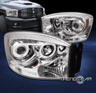 For 06-09 Ram Halo Led Projector Headlight Lamp Clear 07 08 1500 2500 3500 Set