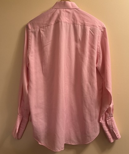 ALFRED DUNHILL Men's Pink Long Sleeve Button Up Shirt 16.5 42 L French Cuff - Picture 2 of 8