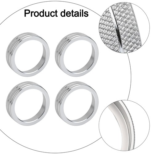 Silver Alloy Air Conditioning & Audio Knobs For VOLVO XC60 S60 S80 V40 - Picture 6 of 12