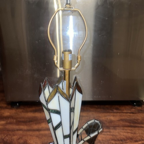 Tiffany Style Stained Glass Art Nouveau Shoe Table Lamp - Picture 8 of 10