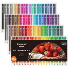 Shuttle Art 136 Coloured Pencils Soft Core Colouring Pencils Set for Adult New