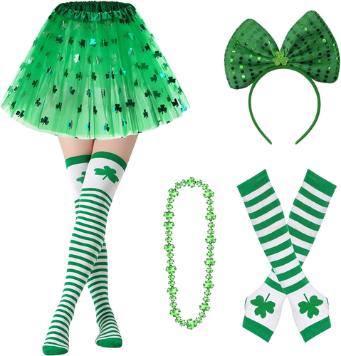 St. Patrick'S Day Tutu Accessories, Women Leprechaun Costume with Bow, Headband, - Picture 8 of 12