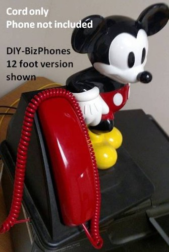 Cherry Red Long Handset Cord Vintage Wall Phone Curly Coil Spiral Receiver25Ft - Picture 3 of 8