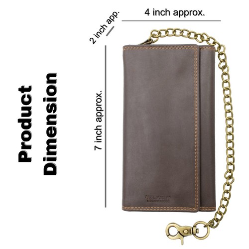 Men's Hunter Leather Wallets Bifold Trifold RFID Blocking Checkbook Cover - Picture 13 of 90