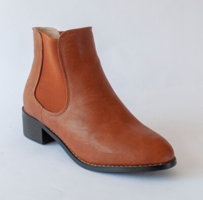 Snow Paw Ladies Womens Chestnut Real Leather Merino Wool