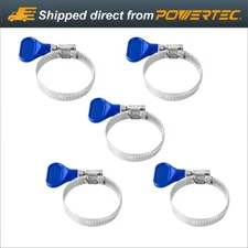 POWERTEC 1-1/2 Inch Dust Collection Key Type Hose Clamp Set - 5 Pack (70247)