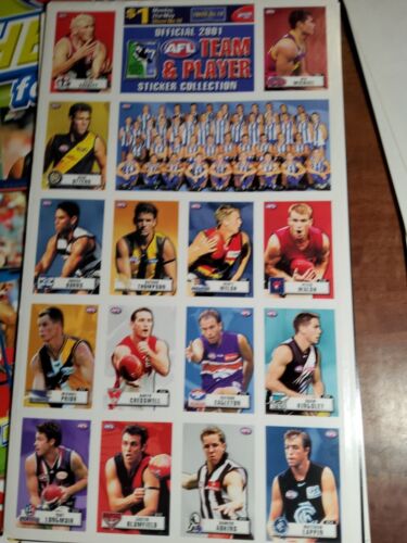 AFL Team & Players Stickers 2001 Base Set Inc Album - Picture 13 of 21