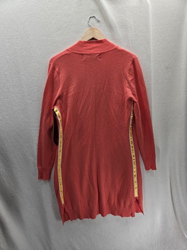 Neu mit Etikett The Au Vintage orange lange offene Strickjacke Größe L - Bild 2 von 6