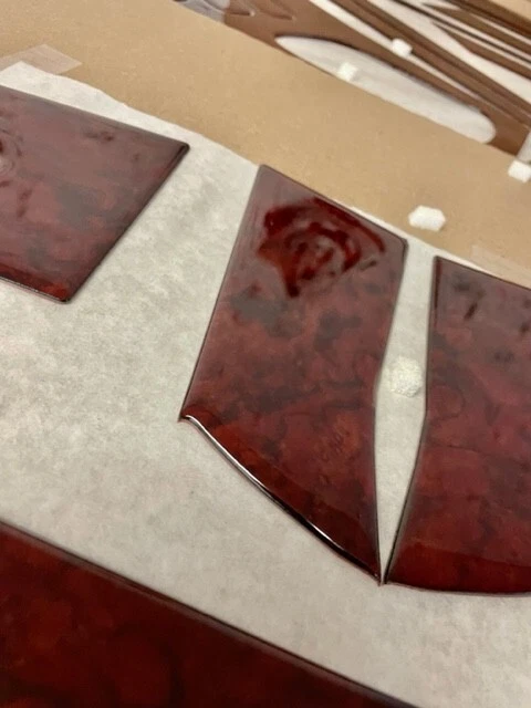 КОМПЛЕКТ ВНУТРЕННЕЙ ОТДЕЛКИ ПРИБОРНОЙ ПАНЕЛИ LLINCOLN MARK 8 FIT 1994 1995 1996 ВИШНЕВЫЙ ВОРС ДЕРЕВО - Изображение 3 из 4