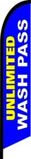 UNLIMITED WASH PASS SWOOPER FEATHER FLAG BANNER SIGN KIT 8813w