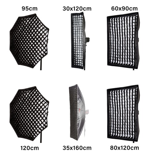 Einbau Standard Softbox mit Wabengitter Diffusionsschichten silber innen - Bild 1 von 33