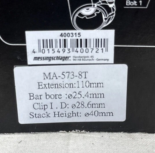 Promax Ahead System Adjustable Stem, Black, MA-573-8T - Image 3 of 3