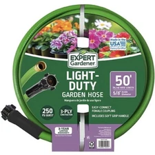 Expert Gardener Light Duty 5/8" x 50' Vinyl Garden Hose