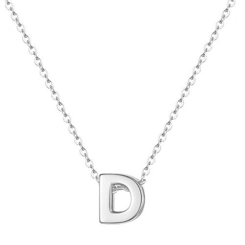 Stainless Steel Silver Letter A-Z Pendant Necklace for Women Initial Necklace - Picture 8 of 30
