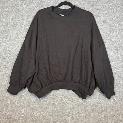 Zara Sweater Womens Small Black Sweatshirt Pullover Oversized Balloon Sleeve NEW - Picture 2 of 10