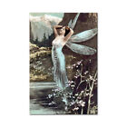 Art Nouveau Dragonfly Fairy Lady Antique Image Poster Print Paper Or Foam