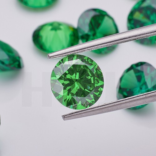100pcs 0.8~15mm Round Cut Green Loose Cubic Zirconia 5A CZ stone Birthstone DIY - Picture 5 of 15