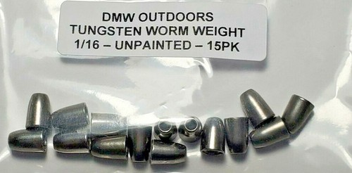 Tungsten UNPAINTED Worm Weights 1/16 ounce (1.8g) 15pk, Bullet Weights - Picture 17 of 21