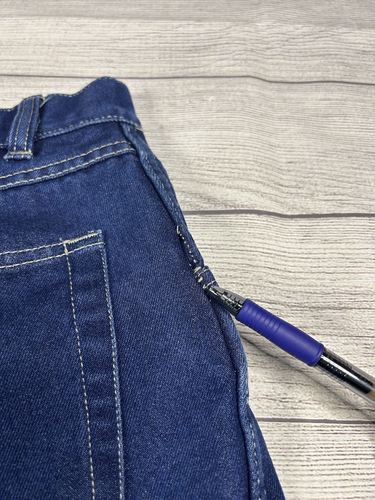 Vtg FUBU The Collection Carpenter Jeans Mens 36x34 Blue Baggy Denim Cargo Y2K - Picture 18 of 23