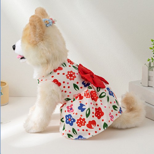 Dog Dresses Puppy Princess Bowknot Dress Dogs Skirt Cute Summer Pet Clothes - Picture 13 of 19