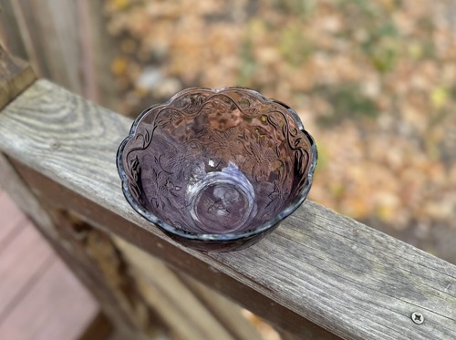 18oz Amethyst Princess House Fantasia Scalloped Bowl #5292, Purple Crystal - Picture 4 of 7