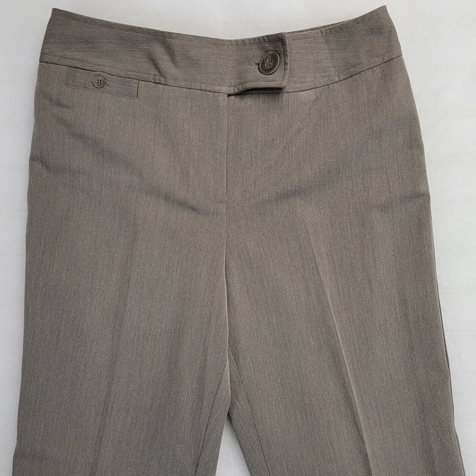 Pantalones de vestir rectos efecto ajustado East 5th para mujer talla 6 marrón claro trabajo oficina Foto 2 de 4