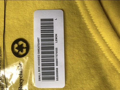 Supreme Small Box Hooded Sweatshirt In Yellow. Size L. NWT. Deadstock.  - Picture 4 of 5