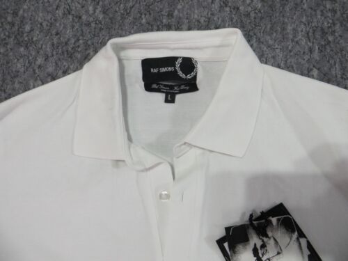 Fred Perry X Raf Simons Polo Shirt Mens Large Short Sleeve Pullover White - Picture 8 of 9