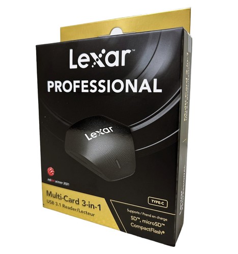 Lexar Professional Multi-Card 3-in-1 USB 3.1 Memory Reader SD microSD CF Cards - Picture 3 of 8