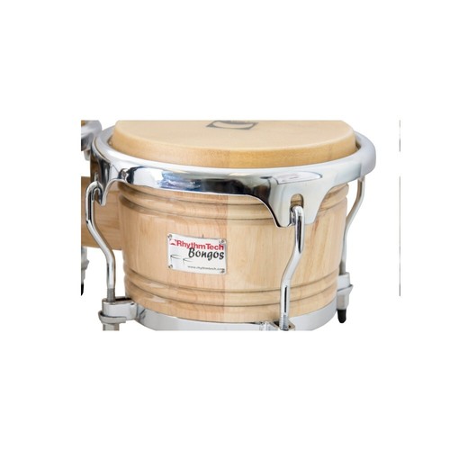 RHYTHM TECH BONGOS RT5200 Natural Finish 7" & 9" Drum Percussion - Picture 4 of 4
