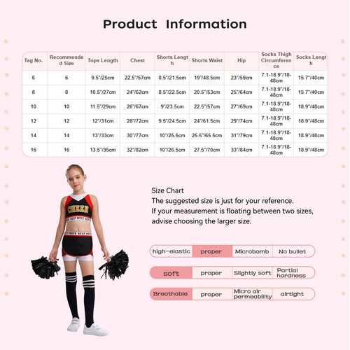 Kids Girls Cheerleading Dance Outfit Printed Top with Shorts Set Fancy Dress Up - Picture 16 of 63