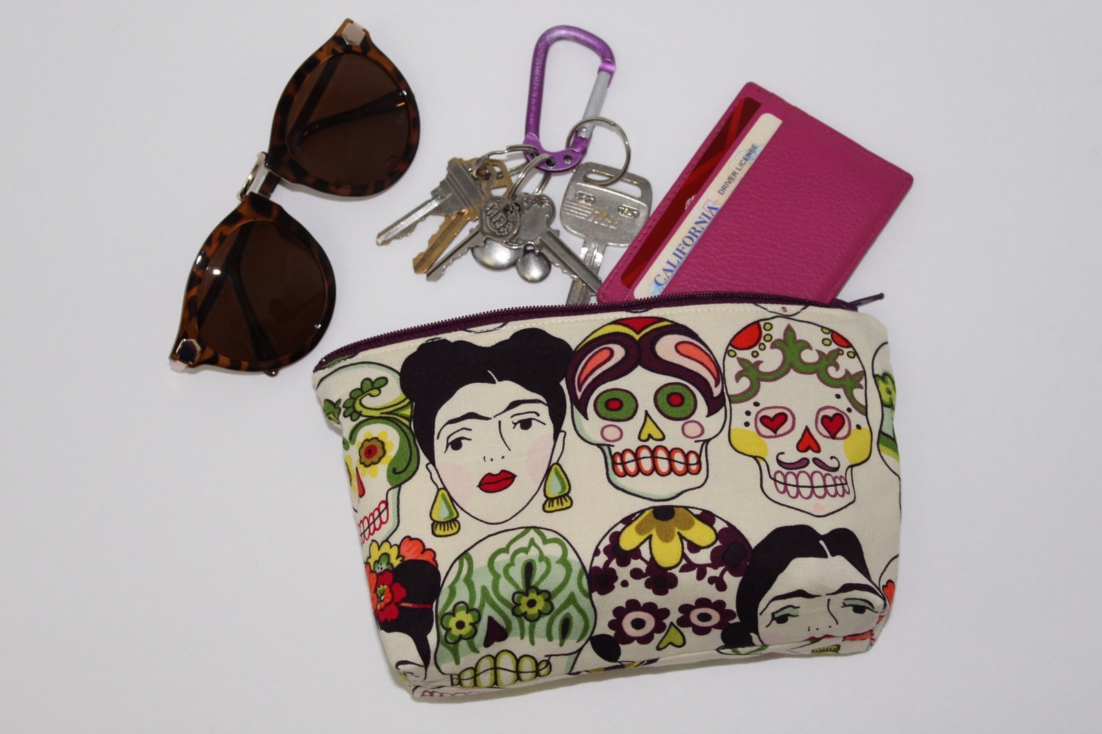 Skull Lover Handmade USA Cosmetics Makeup Bag  -image