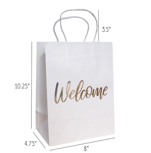 Wedding Welcome Bags - 24 Piece Elegant Wedding Gift Bags With Word ‘’Welcome...