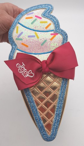 JoJo Siwa Ice Cream Cone Sprinkles Pink Bow Purse Crossbody Gold Blue Glitter - Picture 12 of 13