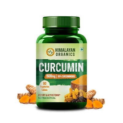 Himalayan Organics Curcumin With Biopiperine 1500mg Tablets With 95% Curcuminoid