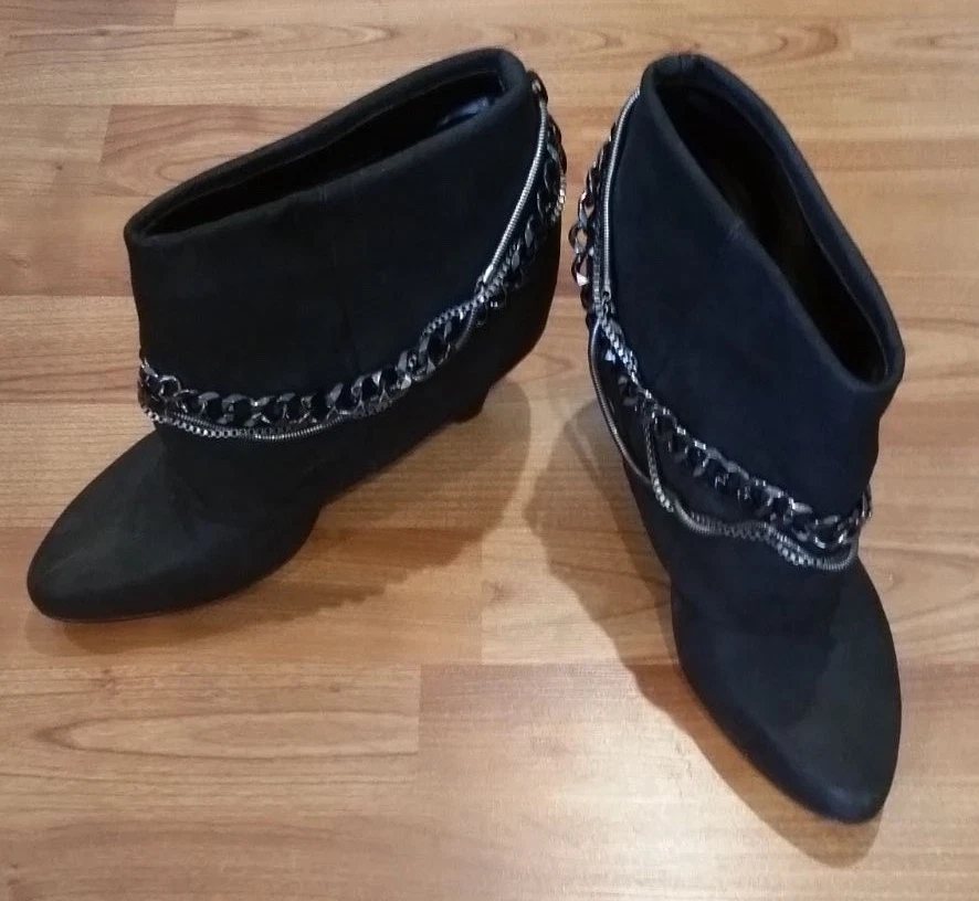 BOUTIQUE 9 BOTINES NEGROS BOTAS ZAPATOS, Talla L 9 Usado en Excelente Condición Foto 3 de 4