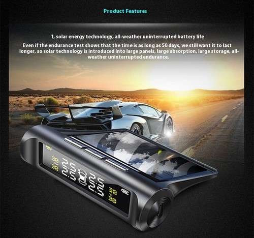 Tire Pressure Monitoring System Wireless Solar Power and USB Charger Monitor。 - Picture 8 of 9