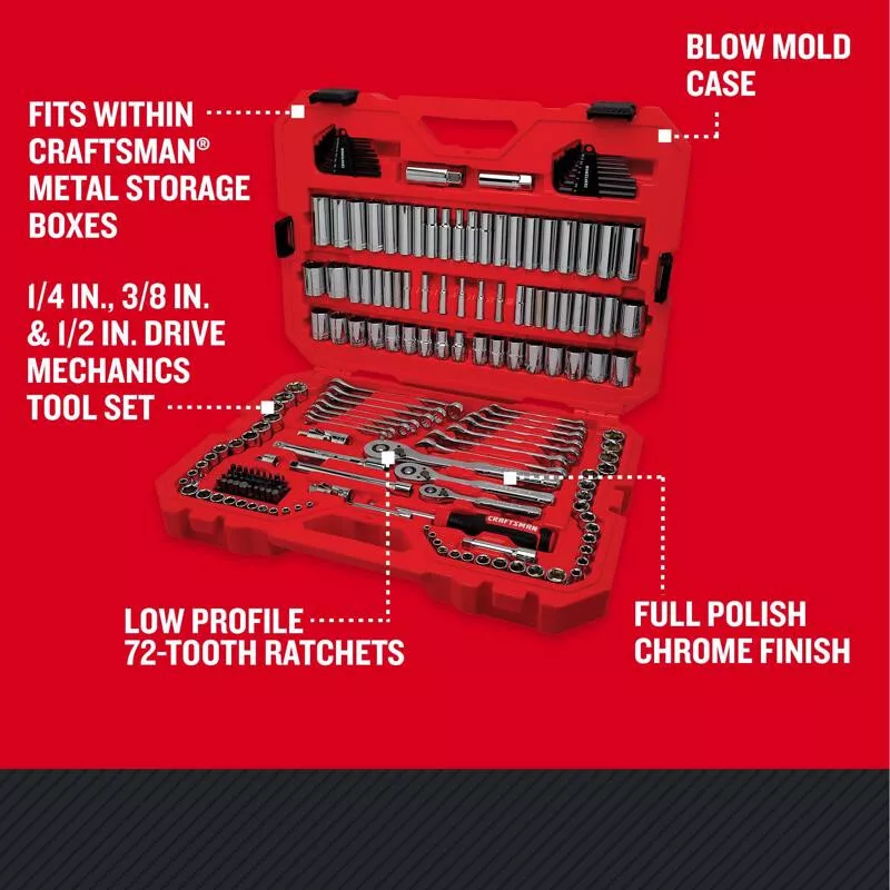 CRAFTSMAN Mechanics Tool Set SAE Metric 189 Piece CMMT12034