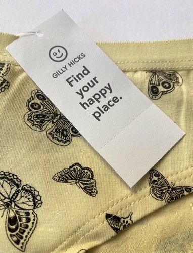 Hollister Yellow Cotton Butterfly Print Cheeky Underwear Lingerie Pants BNWT - M - Picture 2 of 7