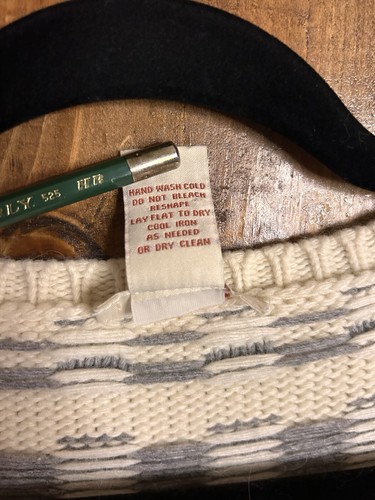 Sundance Womens Checkered Cream Cardigan Lambswool Cashmere Angora XL - Picture 6 of 6