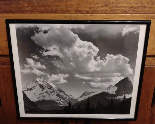 Foto artística enmarcada personalizada de Ansel Adams "Noon Clouds... Glacier Natl Pk Montana 1942 - Imagen 1 de 7